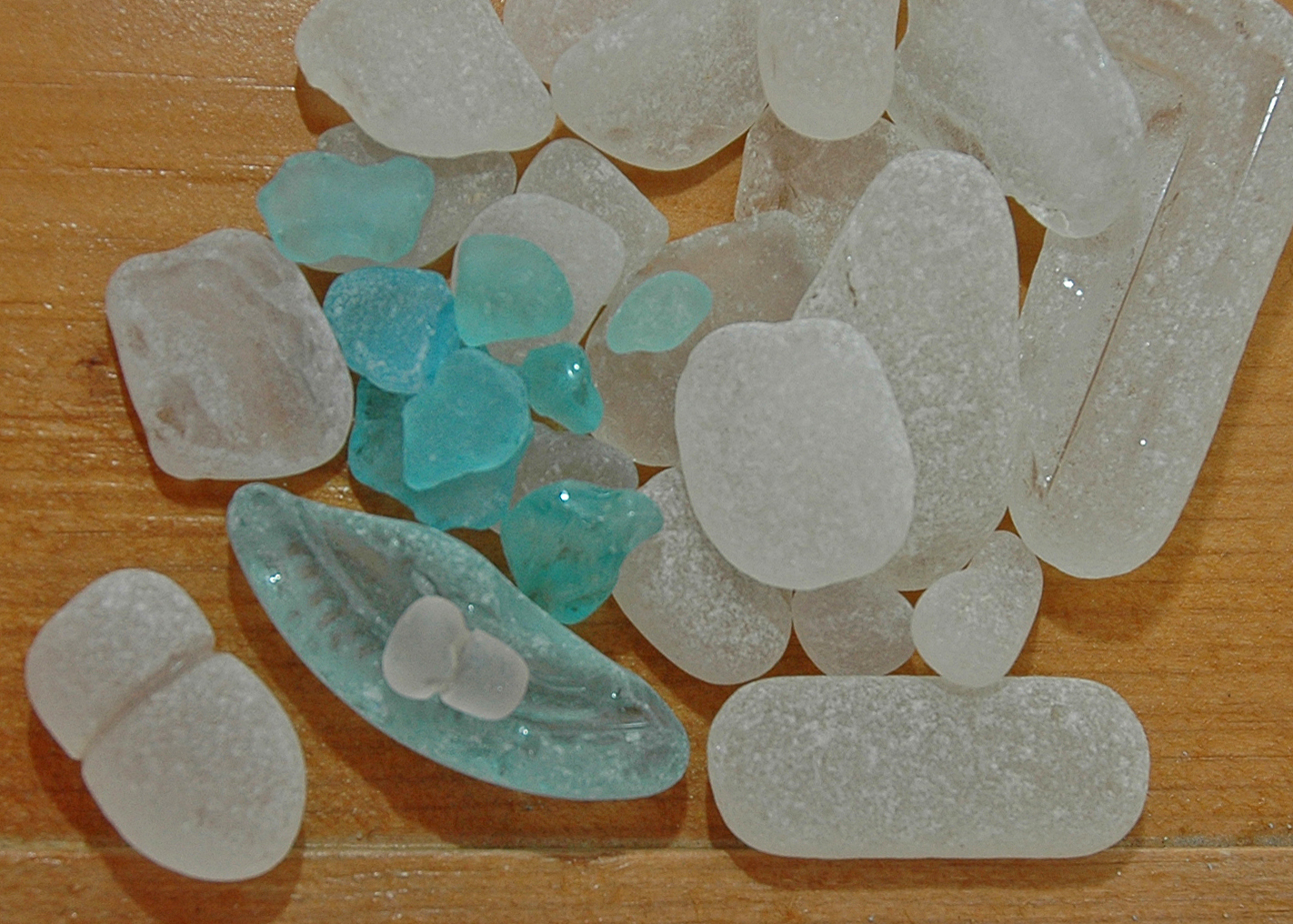 teal aqua sea glass greeting card