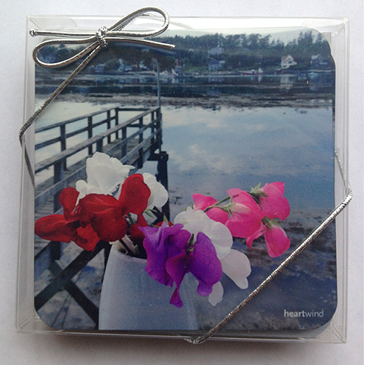 Rachel's Sweet Peas Coasters —  Set of 4  — Qty 6