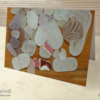 Pink and light purple sea glass greeting card