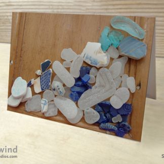 Blue and white sea glass Greeting Card