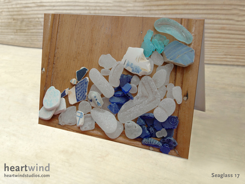 Blue and white sea glass Greeting Card