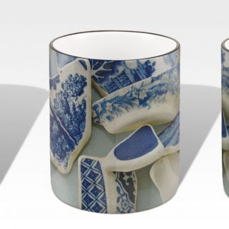 Blue and White Pottery Seaglass Mug